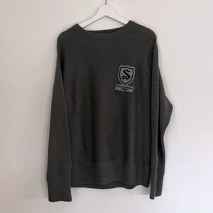 Vintage Stussy Classics Crewneck Crest Embroidered Logo Gray Pullover Sweater L